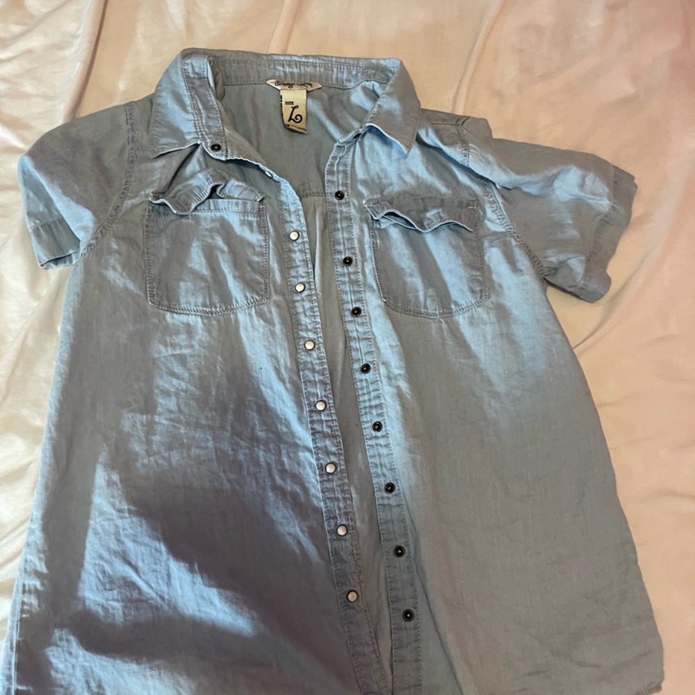 lauren denim button up